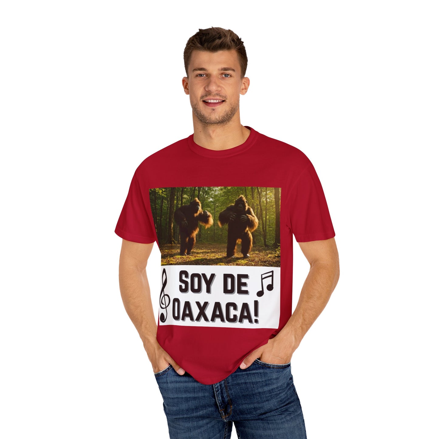 Unisex T-Shirt – “Soy de Oaxaca” Dancing Sasquatches with Musical Notes