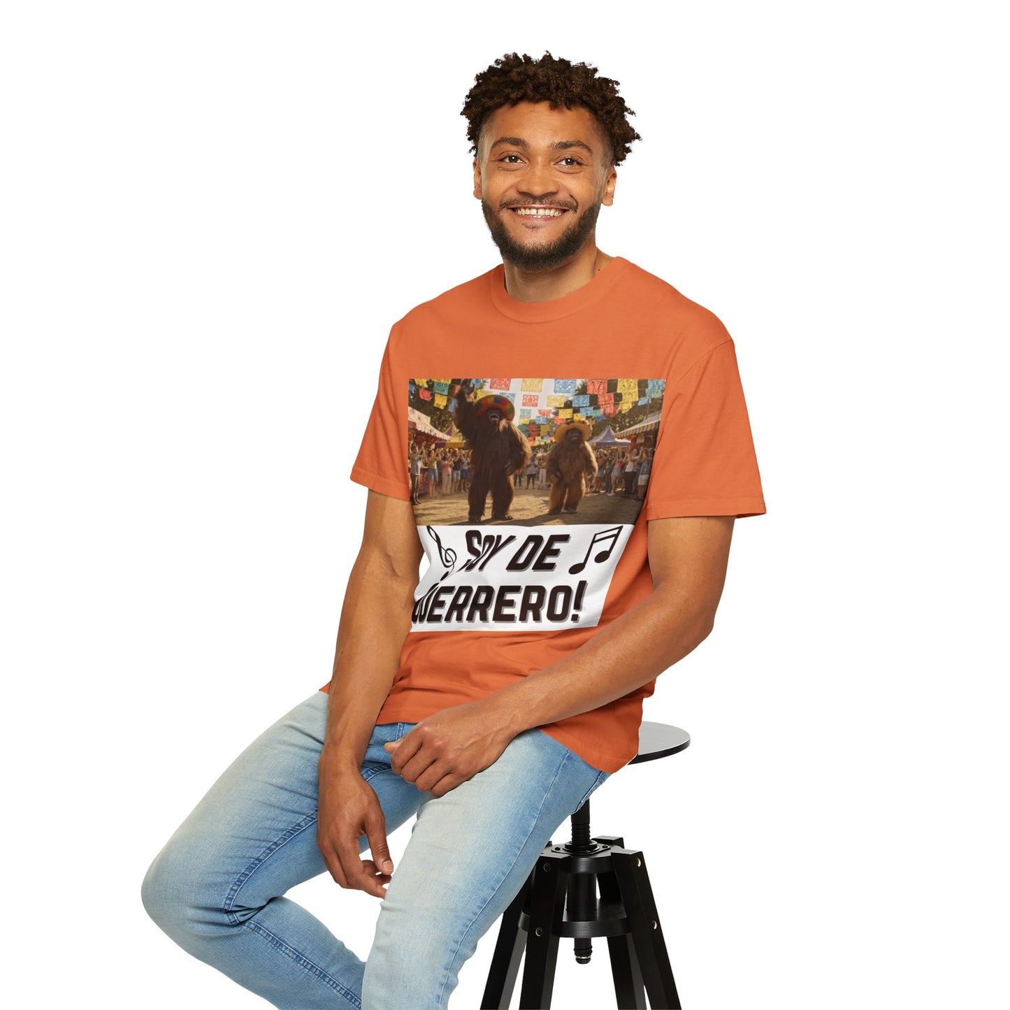 Unisex T-Shirt – “Soy de Guerrero” Dancing Sasquatches with Musical Notes