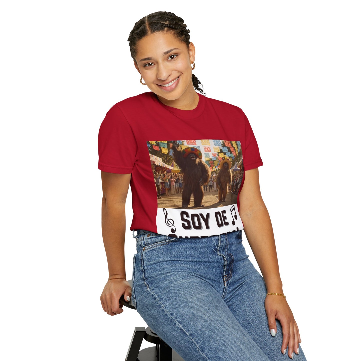 Unisex T-Shirt – “Soy de Guerrero” Dancing Sasquatches with Musical Notes