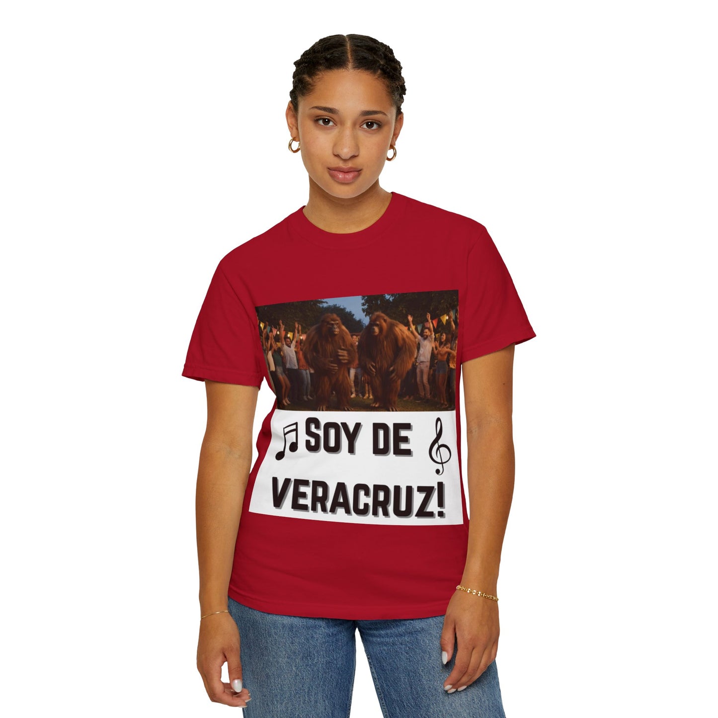 Unisex T-Shirt – “Soy de Veracruz” Dancing Sasquatches with Musical Notes
