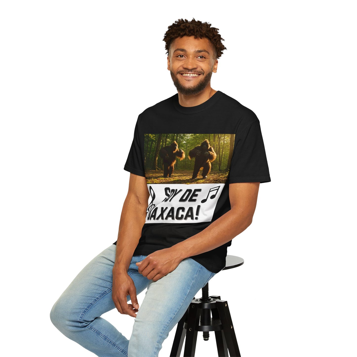 Unisex T-Shirt – “Soy de Oaxaca” Dancing Sasquatches with Musical Notes