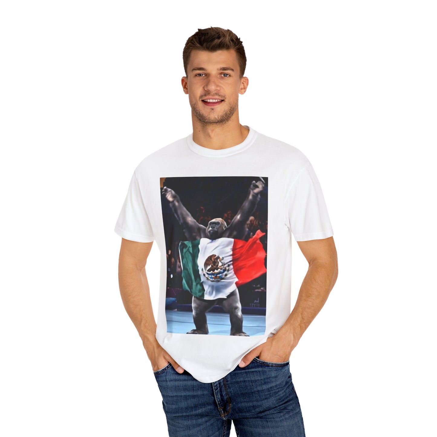 Unisex T-Shirt β Gorilla Wearing the Mexican Flag
