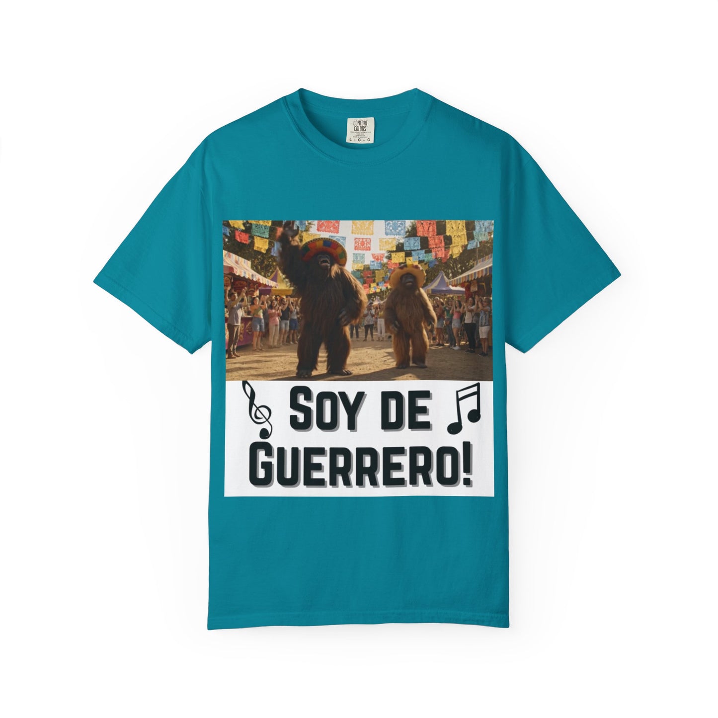 Unisex T-Shirt – “Soy de Guerrero” Dancing Sasquatches with Musical Notes