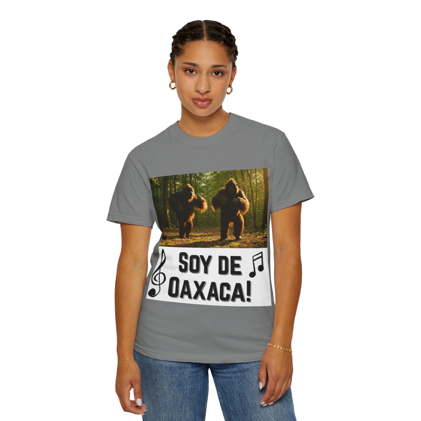 Unisex T-Shirt – “Soy de Oaxaca” Dancing Sasquatches with Musical Notes