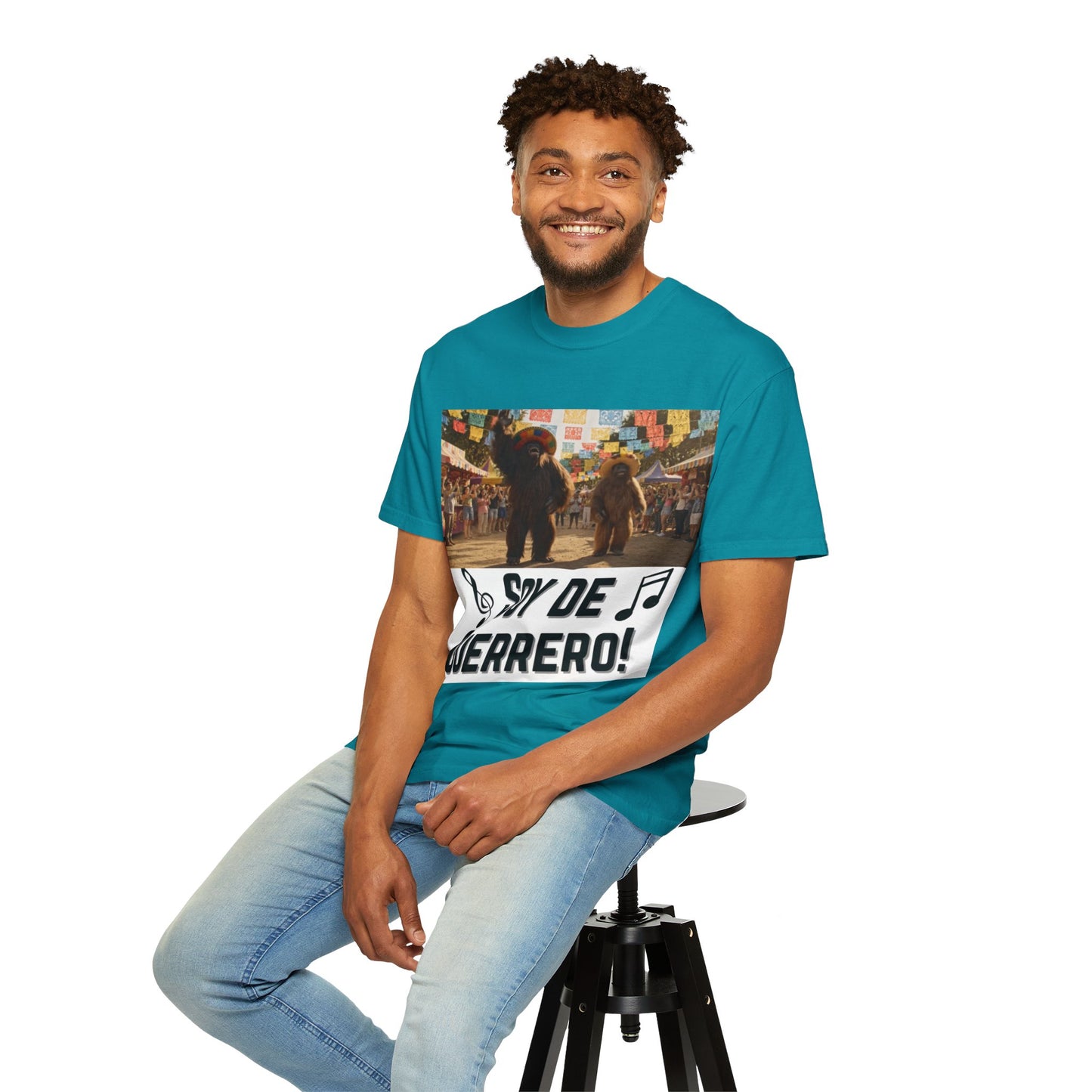 Unisex T-Shirt – “Soy de Guerrero” Dancing Sasquatches with Musical Notes