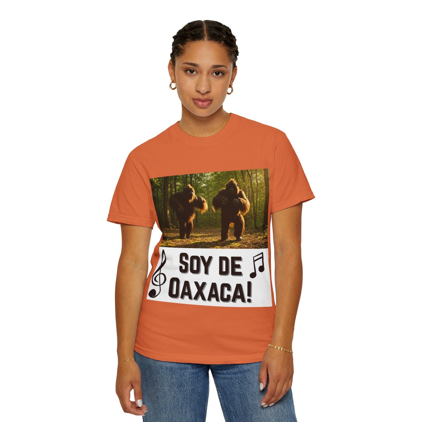 Unisex T-Shirt – “Soy de Oaxaca” Dancing Sasquatches with Musical Notes