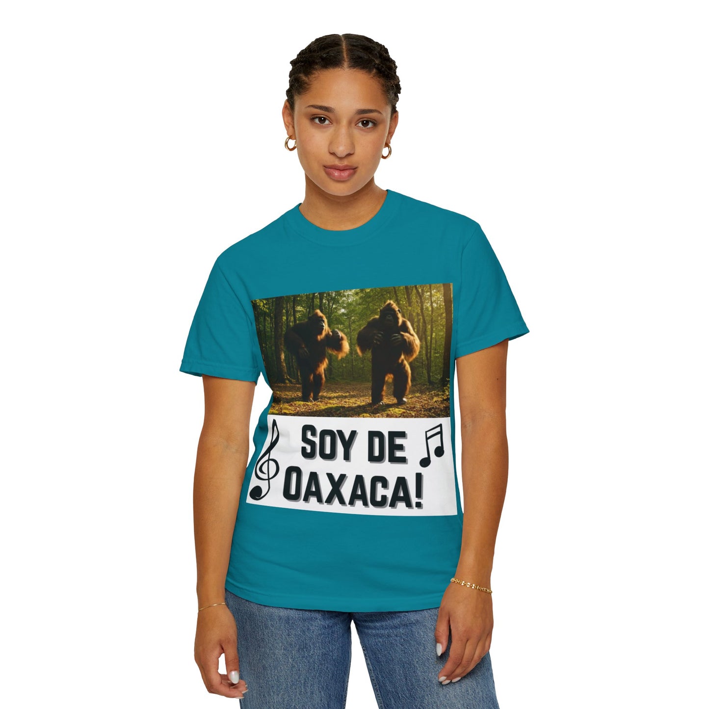 Unisex T-Shirt – “Soy de Oaxaca” Dancing Sasquatches with Musical Notes