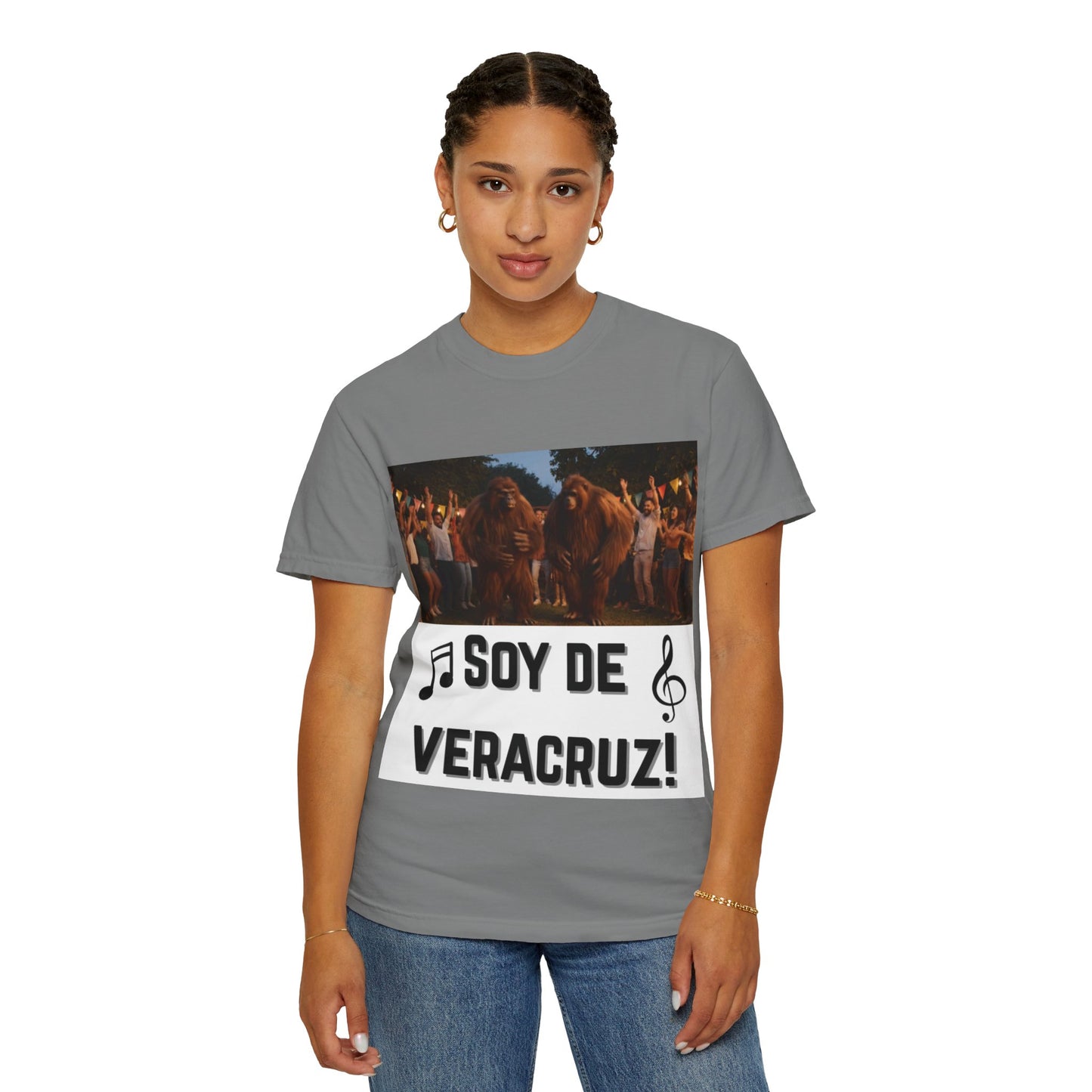 Unisex T-Shirt – “Soy de Veracruz” Dancing Sasquatches with Musical Notes