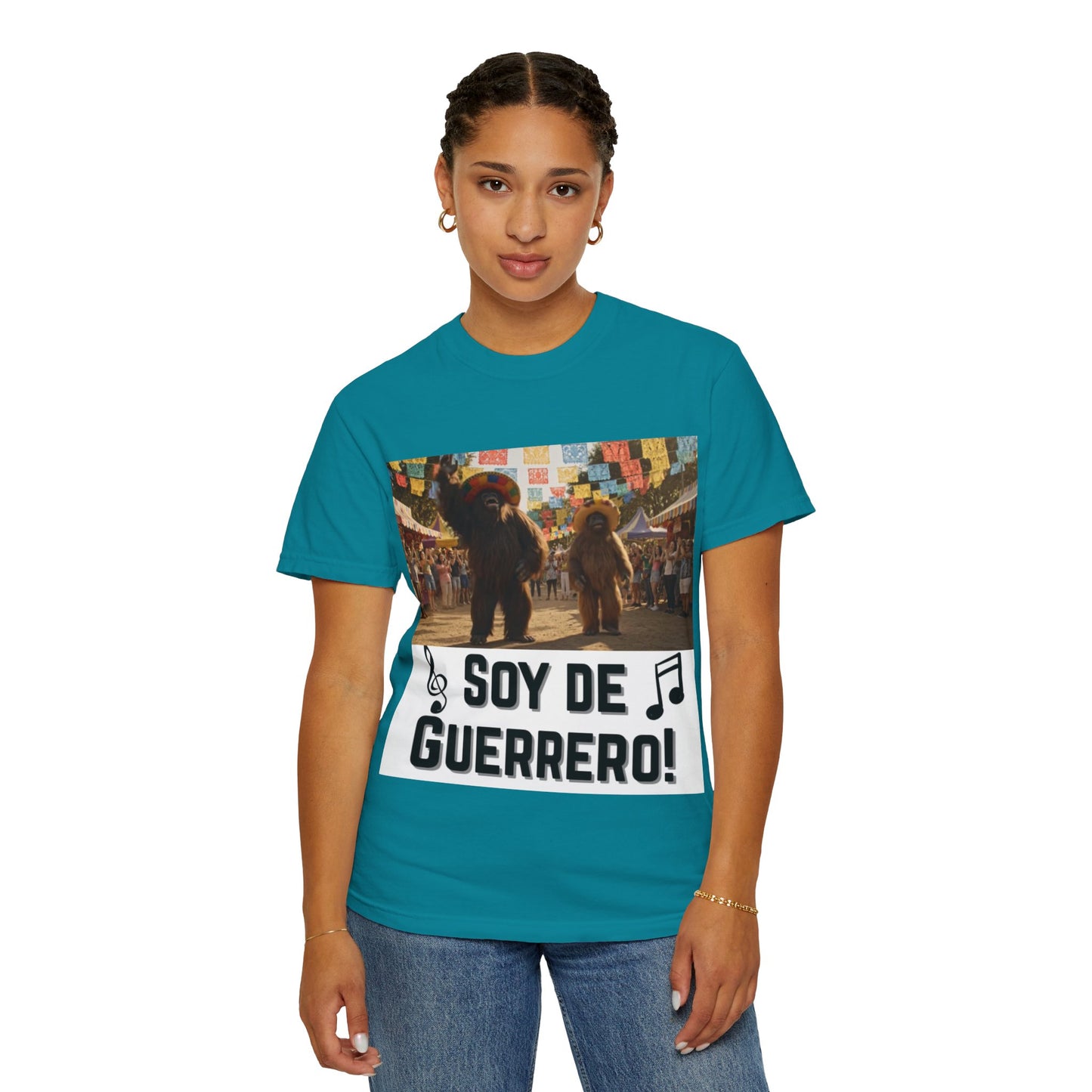Unisex T-Shirt – “Soy de Guerrero” Dancing Sasquatches with Musical Notes