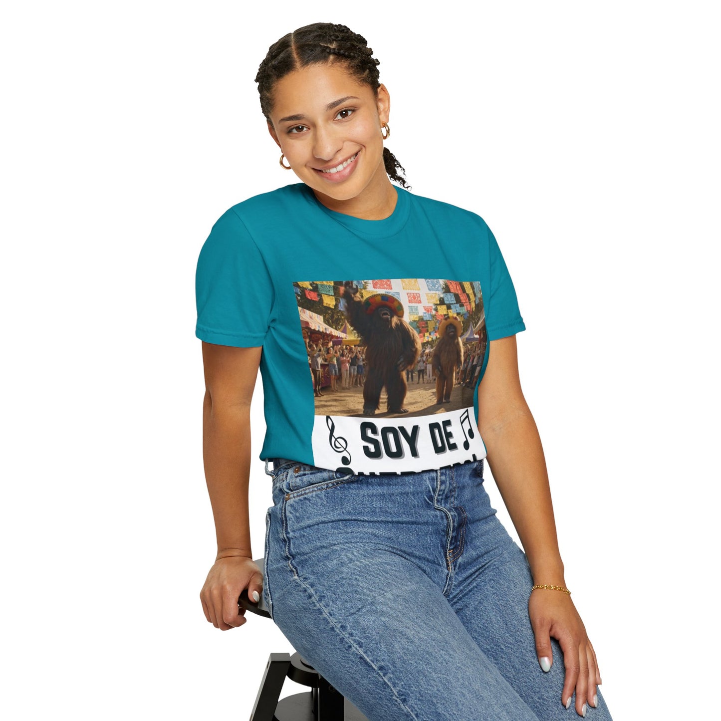 Unisex T-Shirt – “Soy de Guerrero” Dancing Sasquatches with Musical Notes