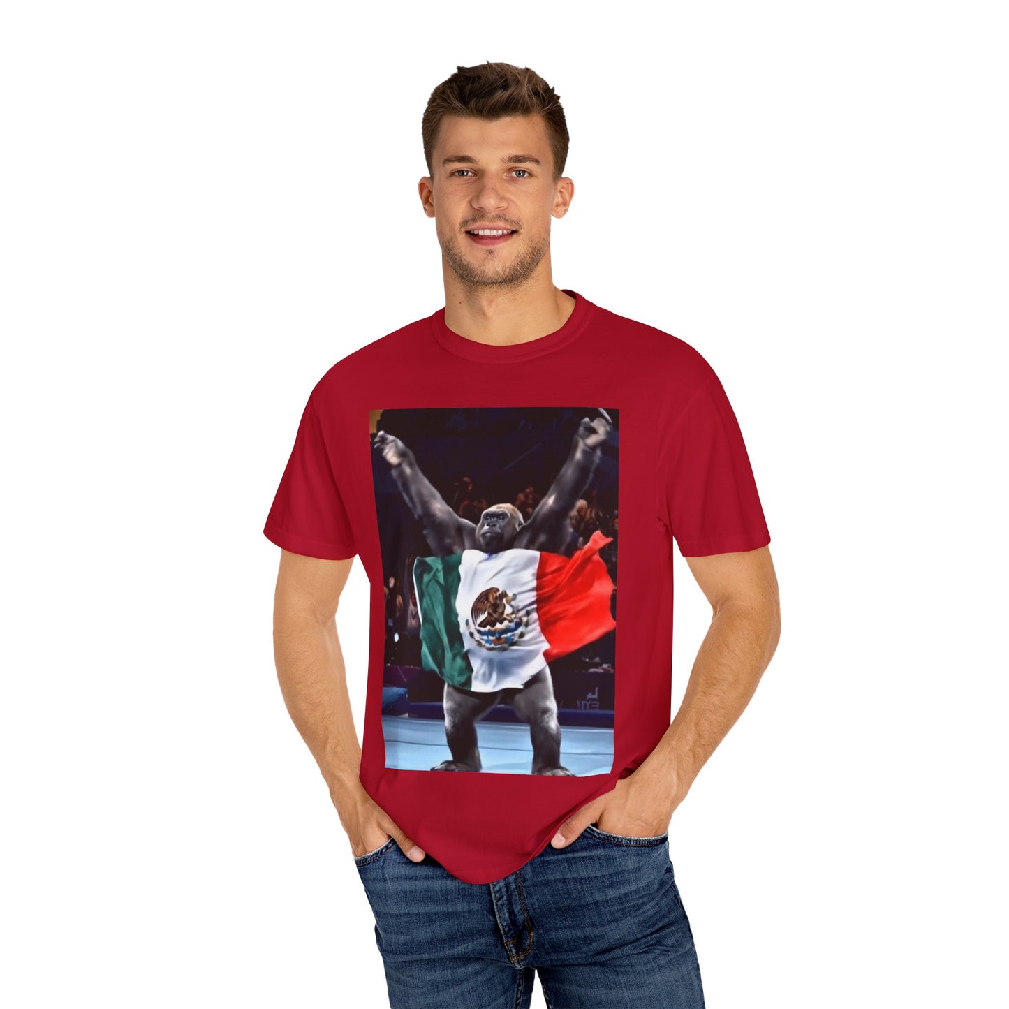 Unisex T-Shirt β Gorilla Wearing the Mexican Flag