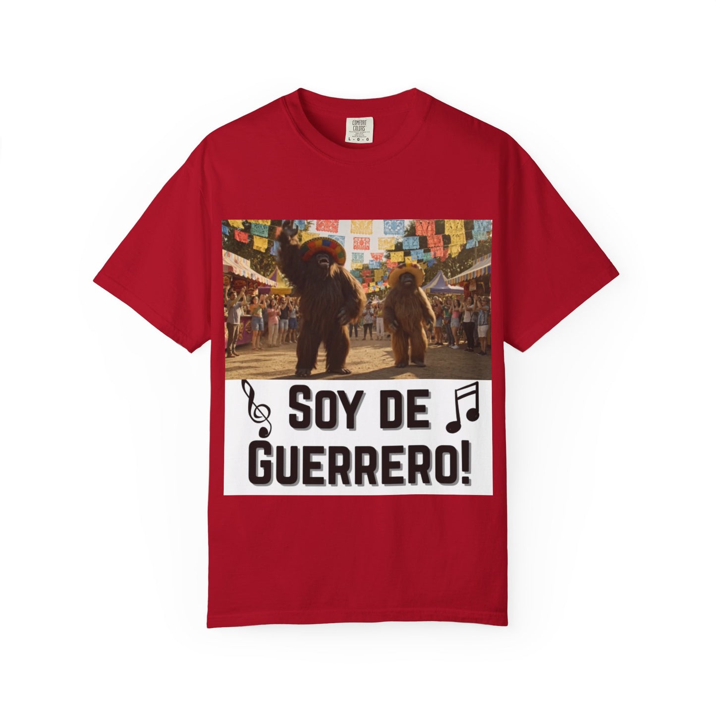 Unisex T-Shirt – “Soy de Guerrero” Dancing Sasquatches with Musical Notes
