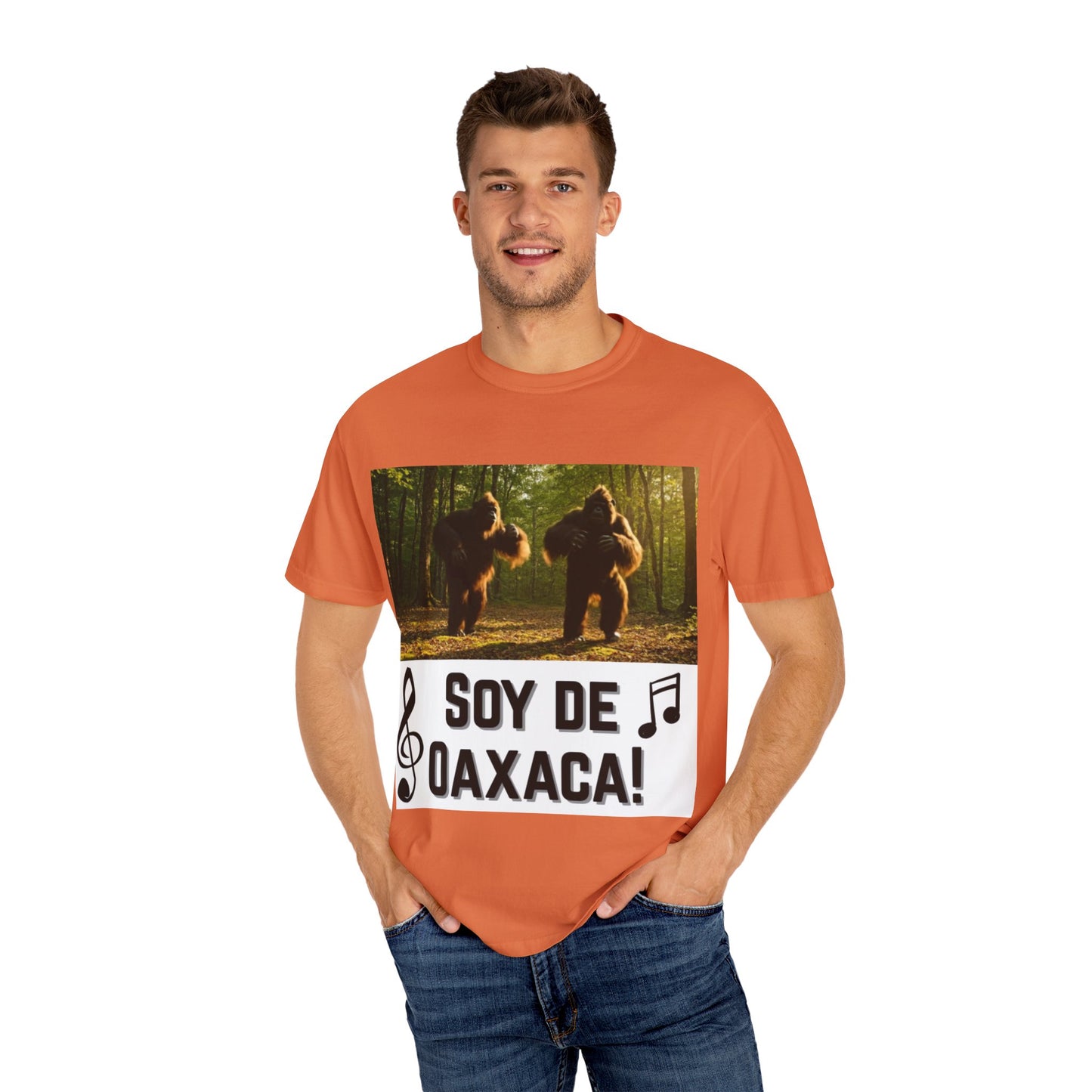 Unisex T-Shirt – “Soy de Oaxaca” Dancing Sasquatches with Musical Notes