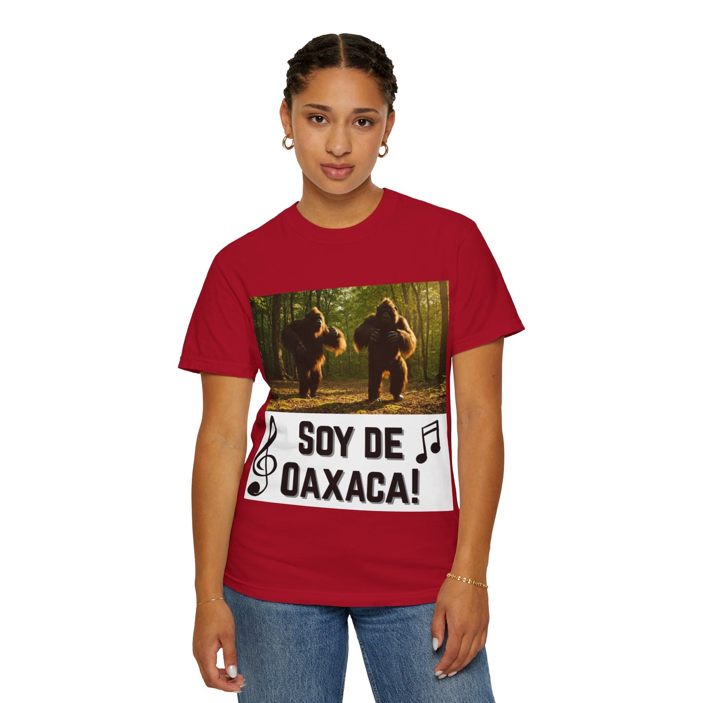 Unisex T-Shirt – “Soy de Oaxaca” Dancing Sasquatches with Musical Notes