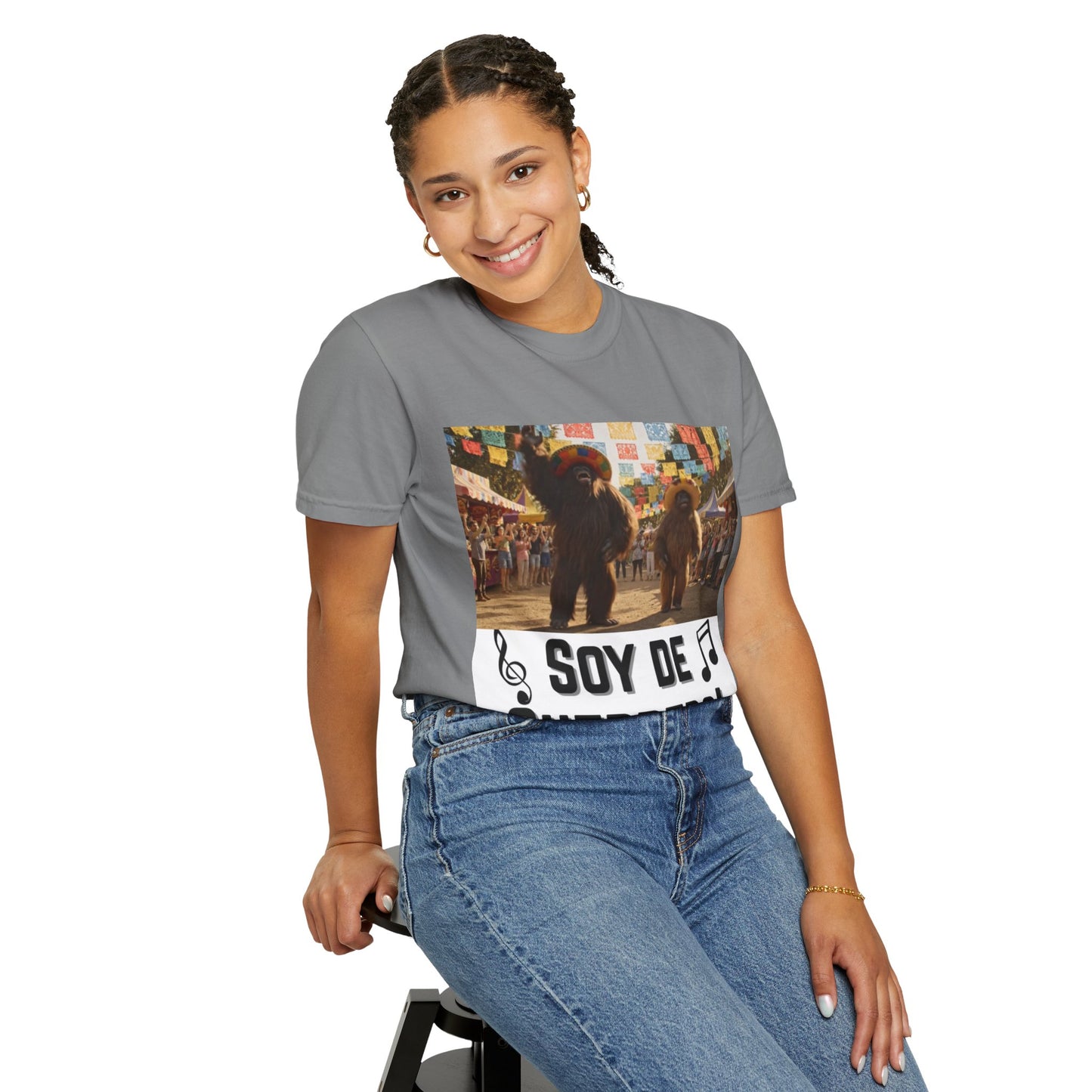 Unisex T-Shirt – “Soy de Guerrero” Dancing Sasquatches with Musical Notes