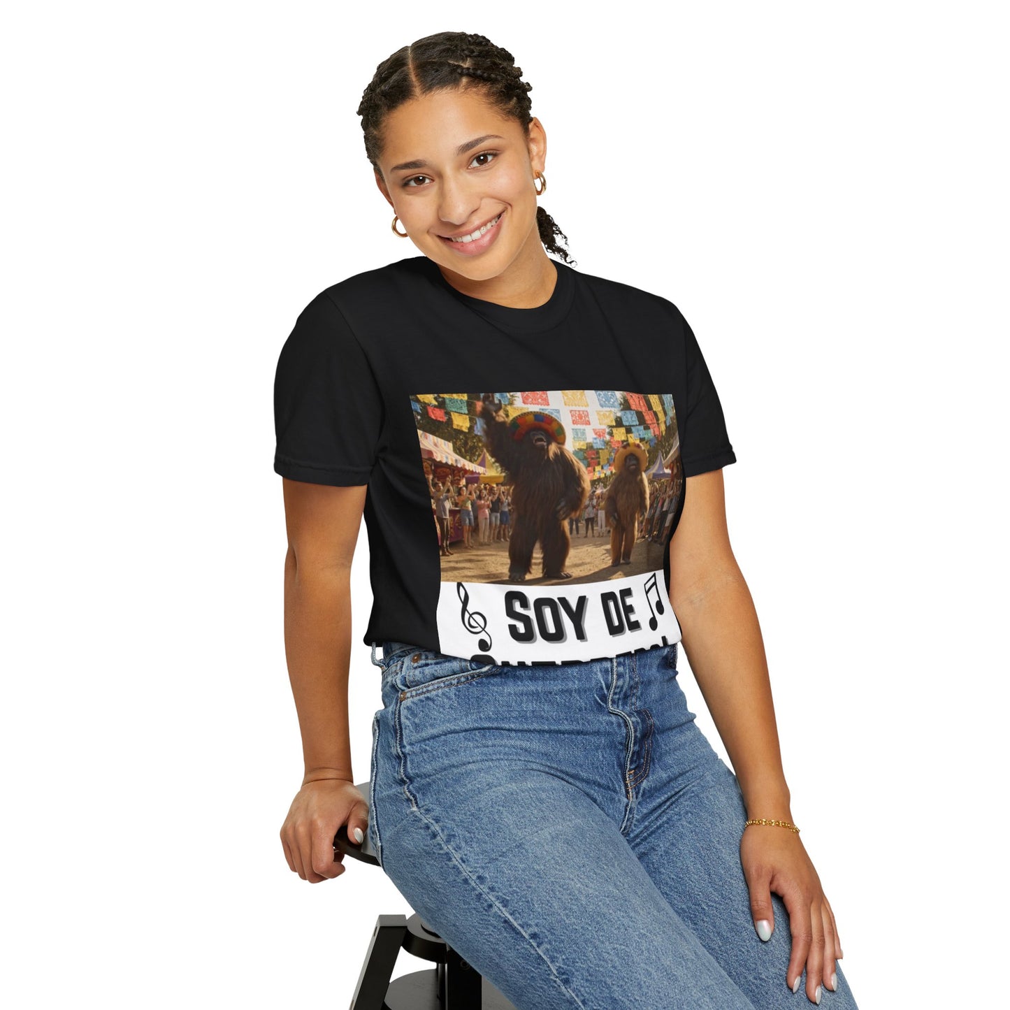 Unisex T-Shirt – “Soy de Guerrero” Dancing Sasquatches with Musical Notes