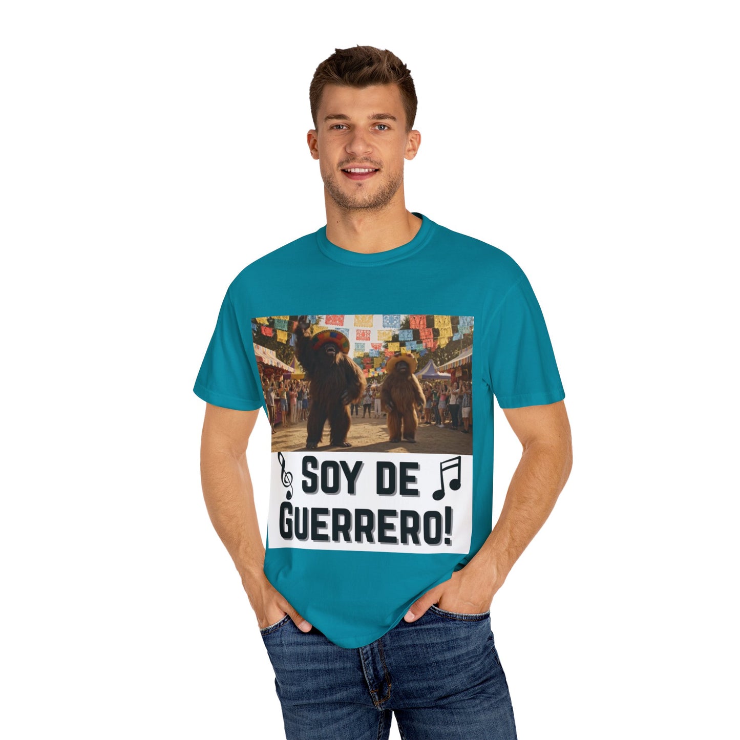 Unisex T-Shirt – “Soy de Guerrero” Dancing Sasquatches with Musical Notes