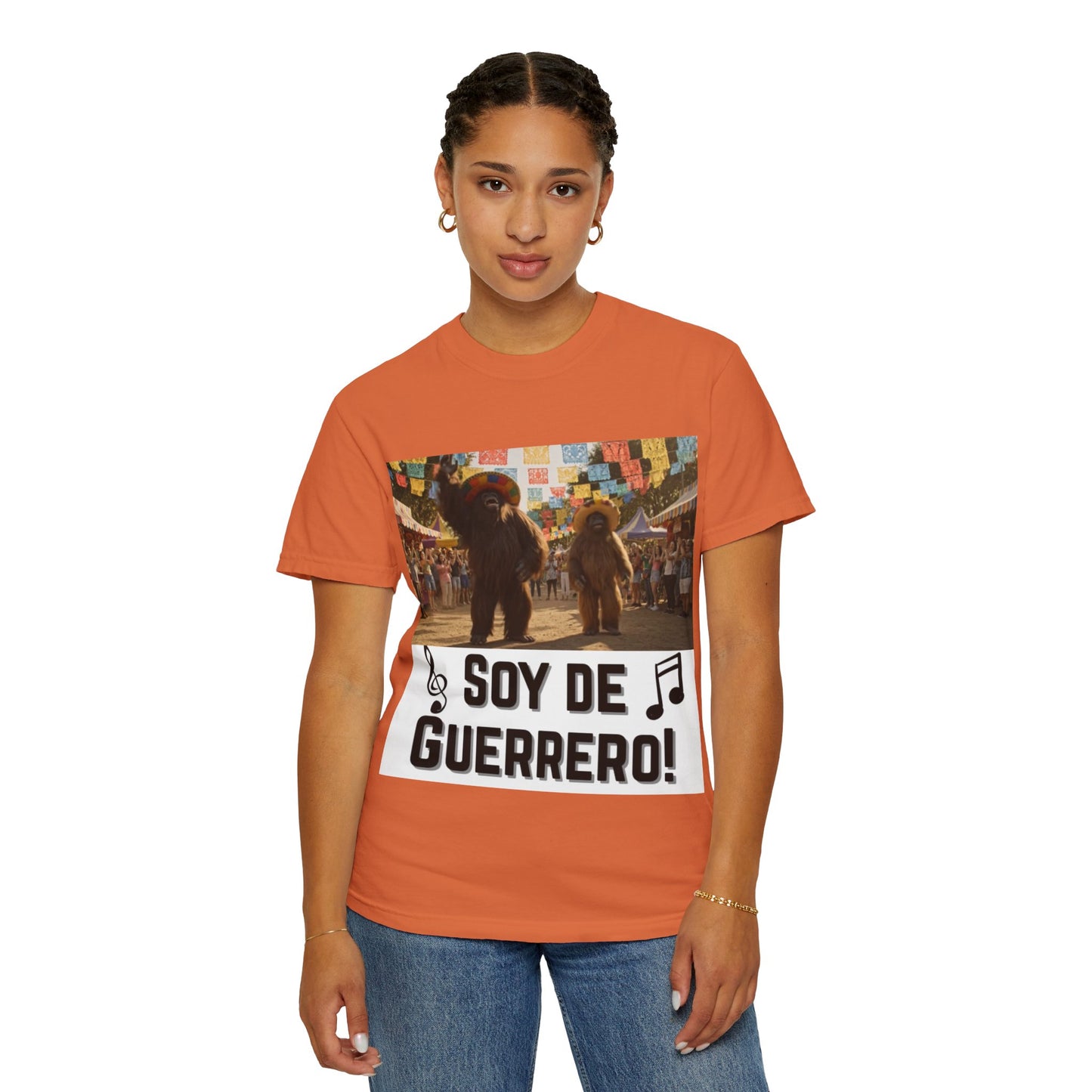 Unisex T-Shirt – “Soy de Guerrero” Dancing Sasquatches with Musical Notes