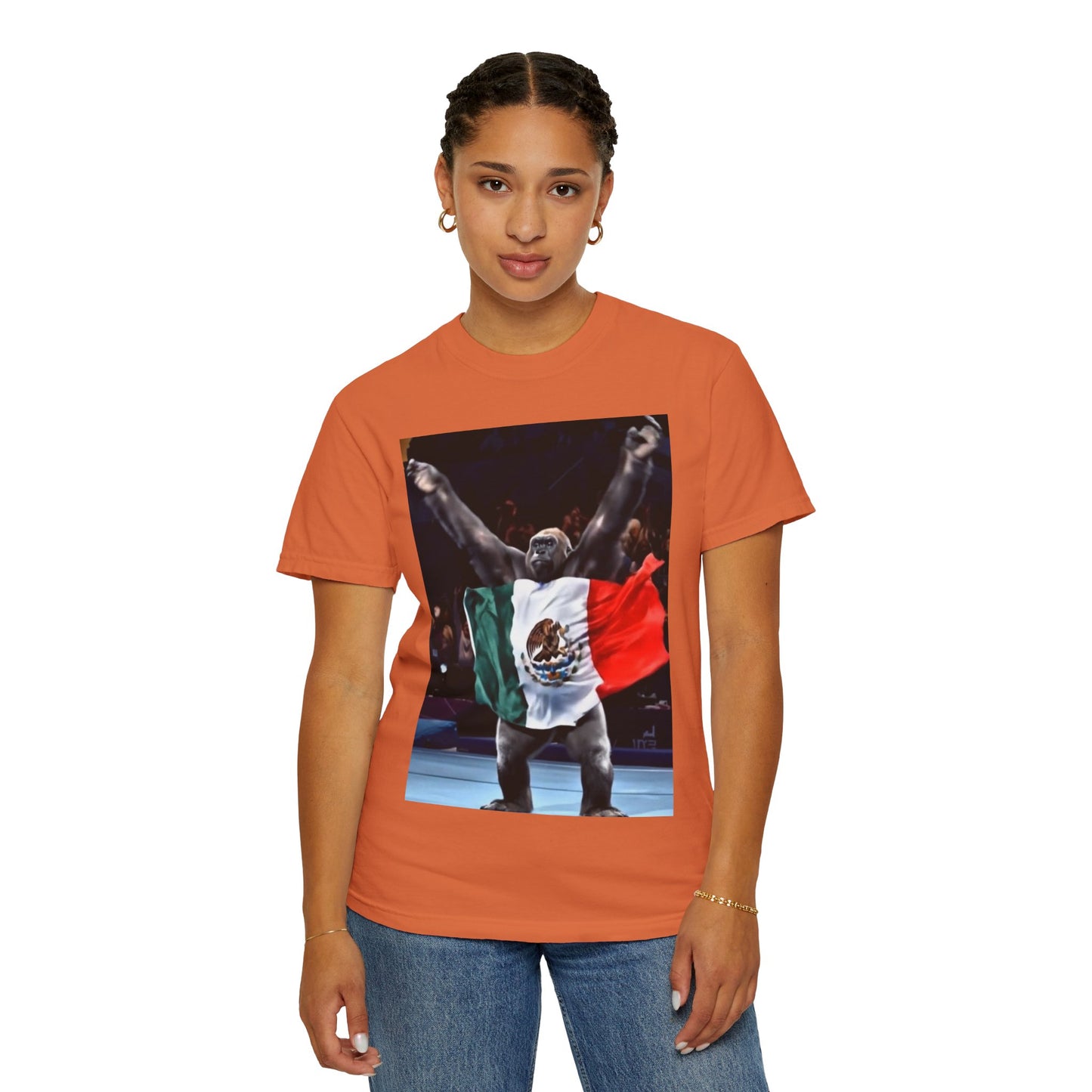 Unisex T-Shirt – Gorilla Wearing the Mexican Flag