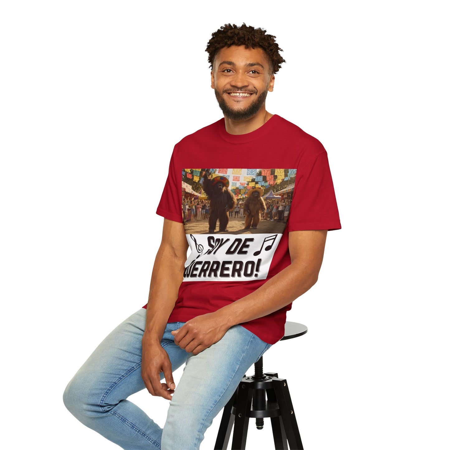 Unisex T-Shirt – “Soy de Guerrero” Dancing Sasquatches with Musical Notes