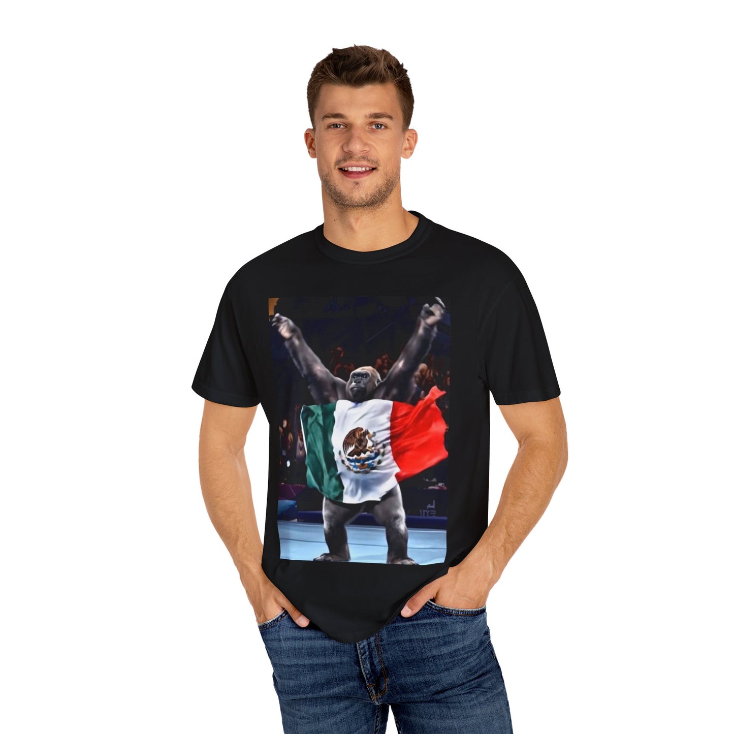 Unisex T-Shirt – Gorilla Wearing the Mexican Flag