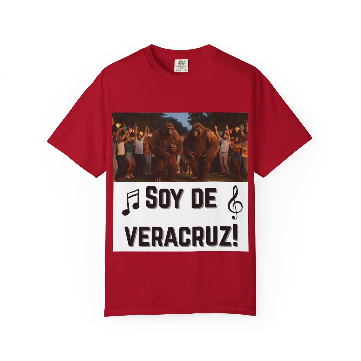 Unisex T-Shirt – “Soy de Veracruz” Dancing Sasquatches with Musical Notes