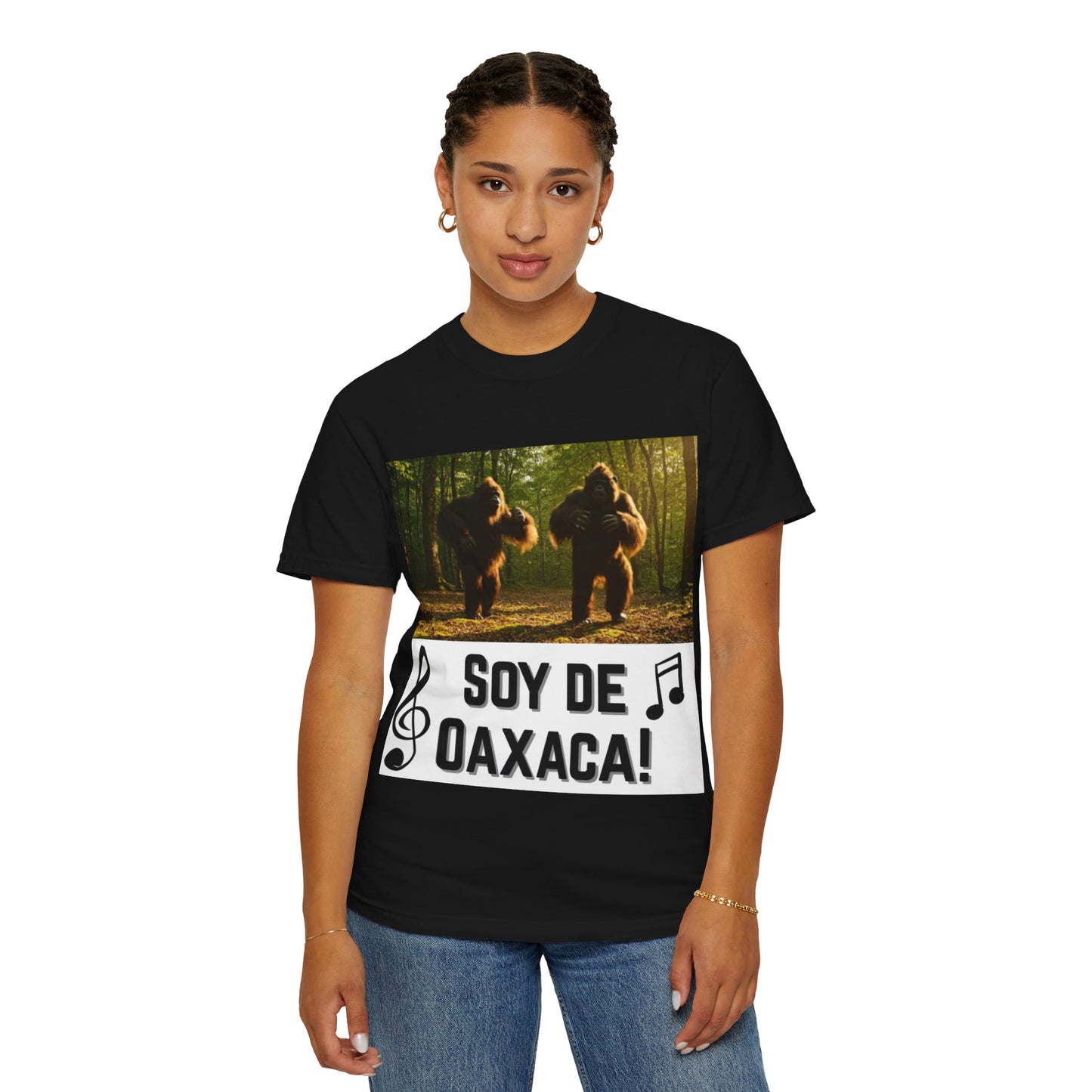 Unisex T-Shirt – “Soy de Oaxaca” Dancing Sasquatches with Musical Notes