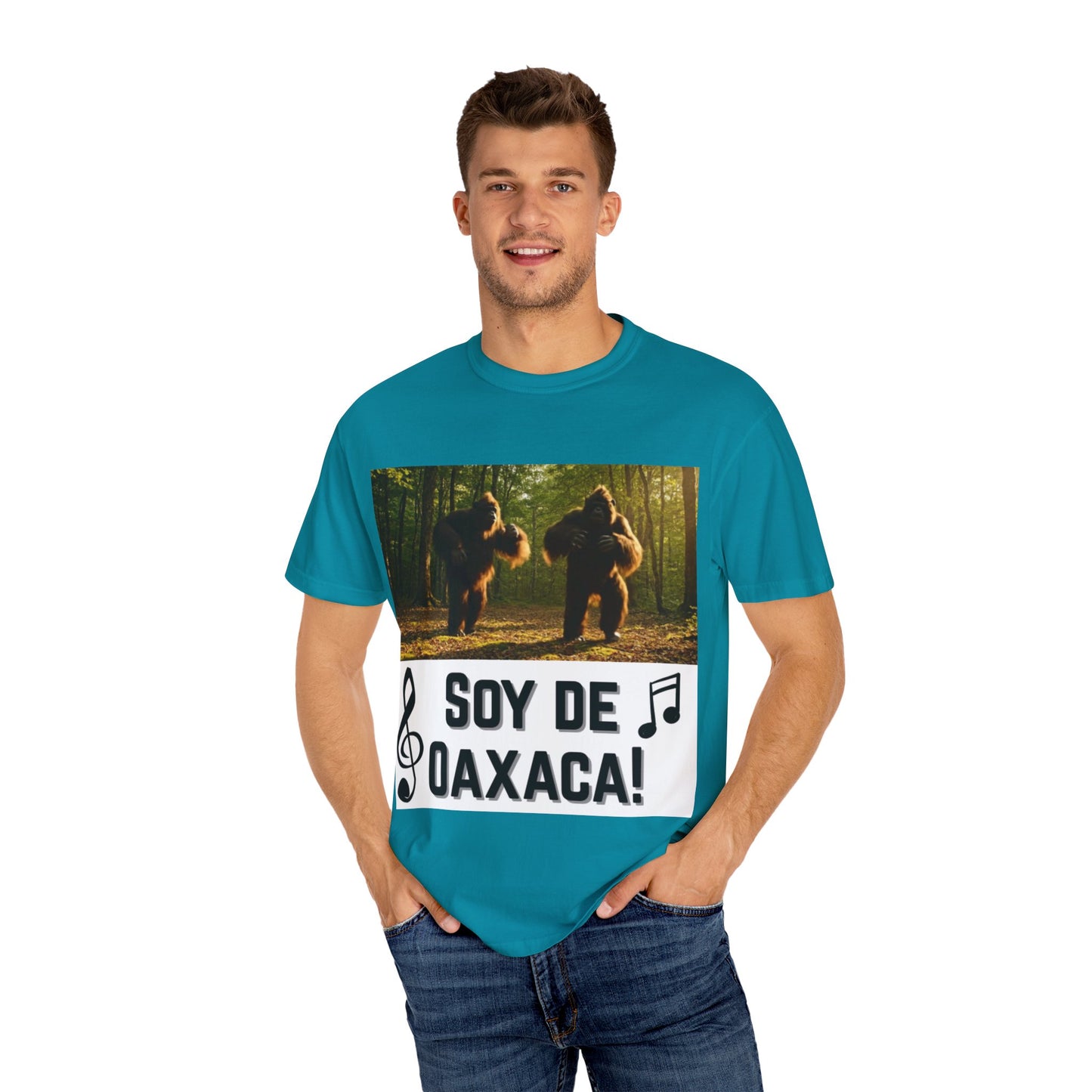 Unisex T-Shirt – “Soy de Oaxaca” Dancing Sasquatches with Musical Notes