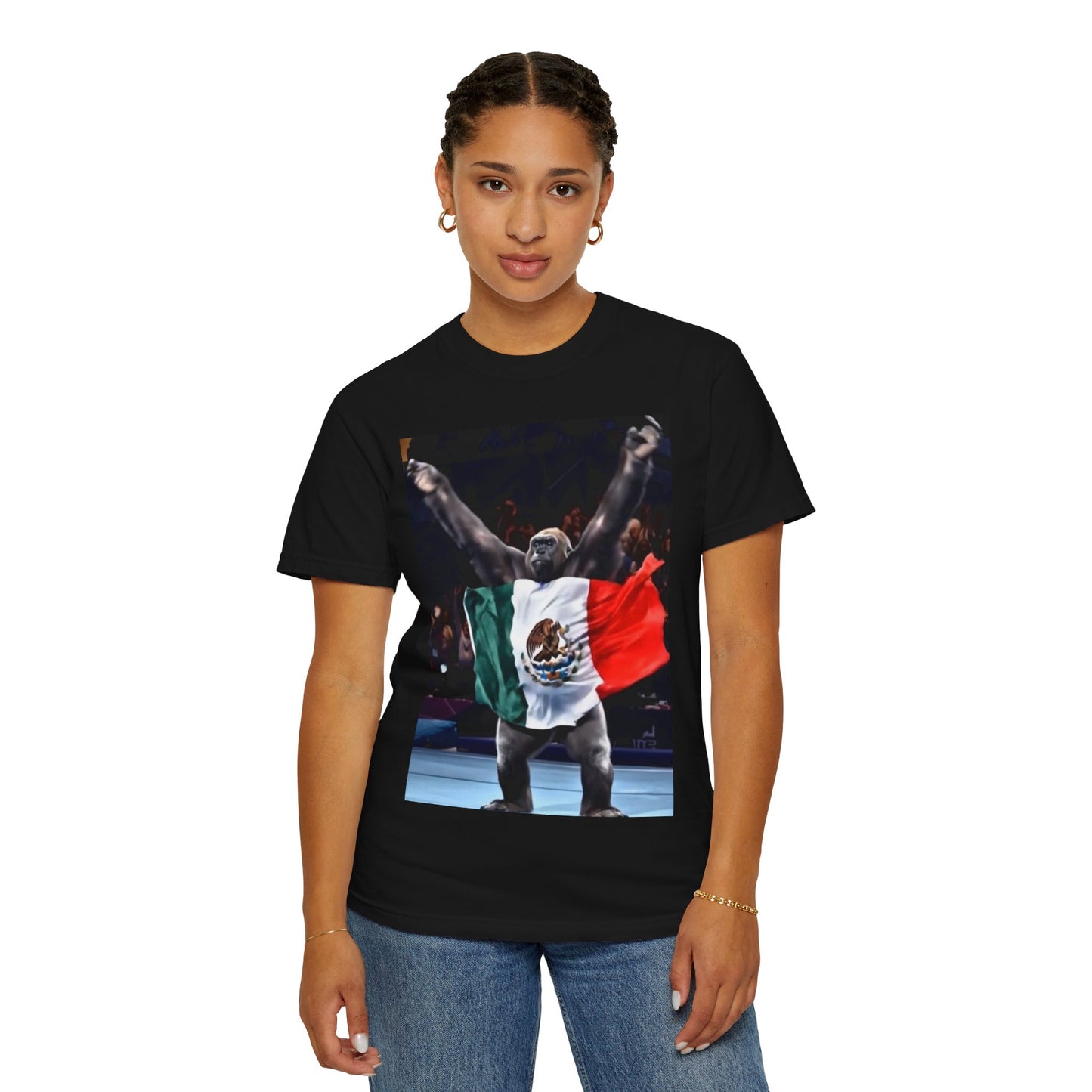 Unisex T-Shirt – Gorilla Wearing the Mexican Flag