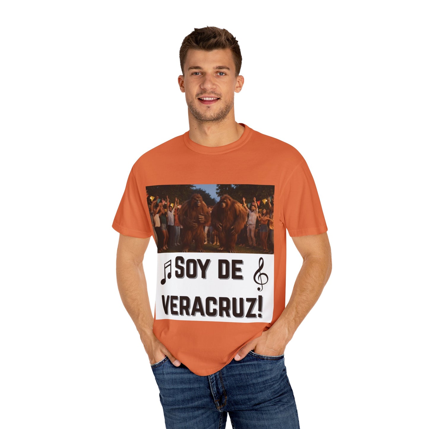 Unisex T-Shirt – “Soy de Veracruz” Dancing Sasquatches with Musical Notes