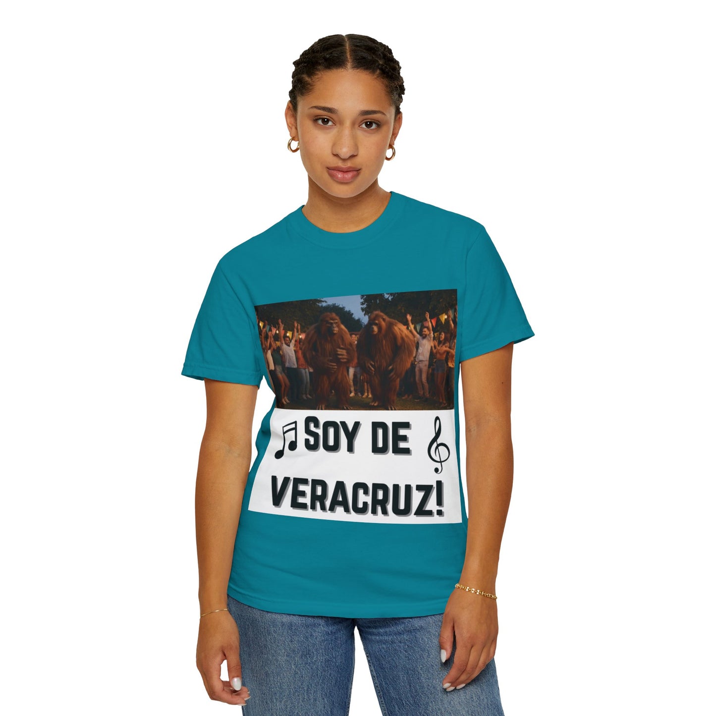 Unisex T-Shirt – “Soy de Veracruz” Dancing Sasquatches with Musical Notes