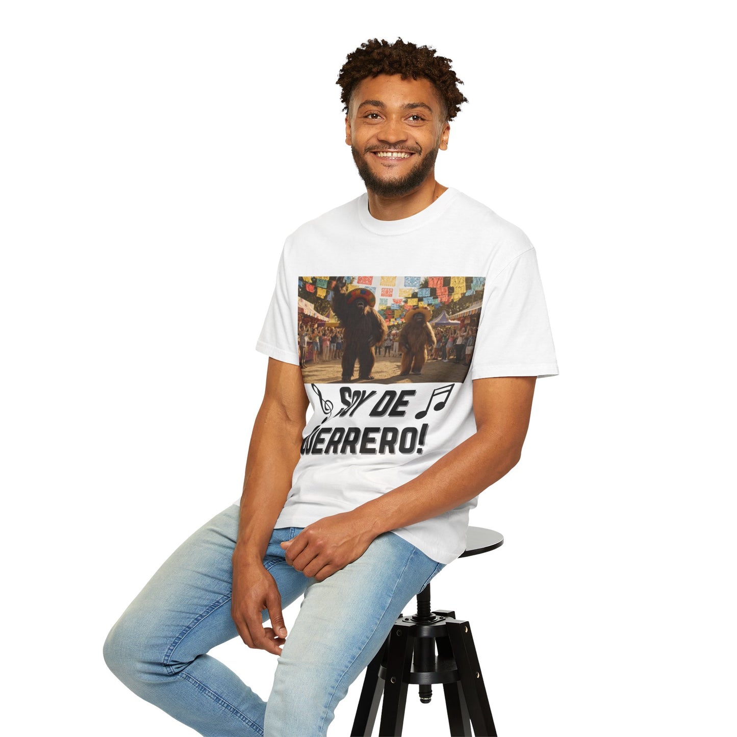Unisex T-Shirt – “Soy de Guerrero” Dancing Sasquatches with Musical Notes