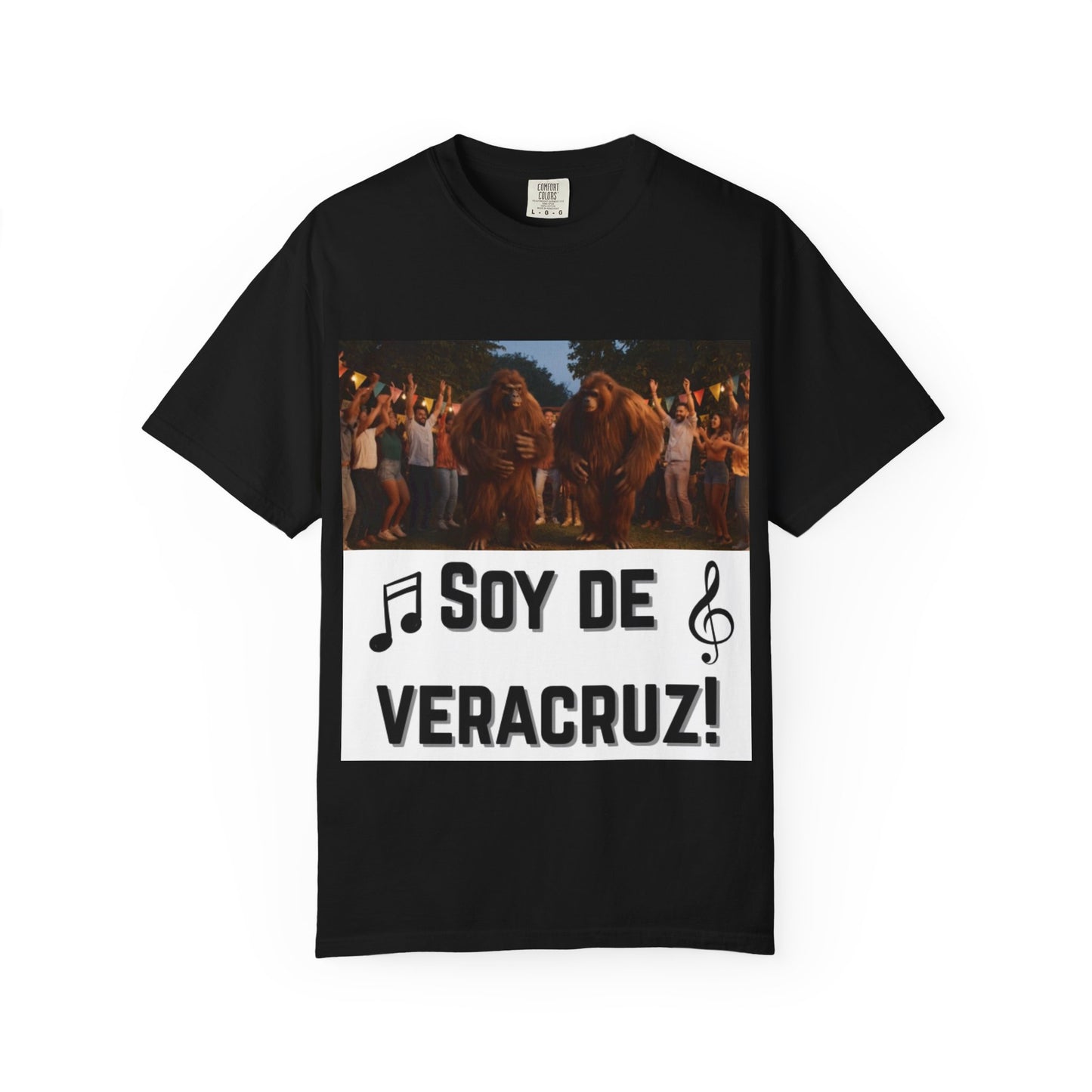Unisex T-Shirt – “Soy de Veracruz” Dancing Sasquatches with Musical Notes