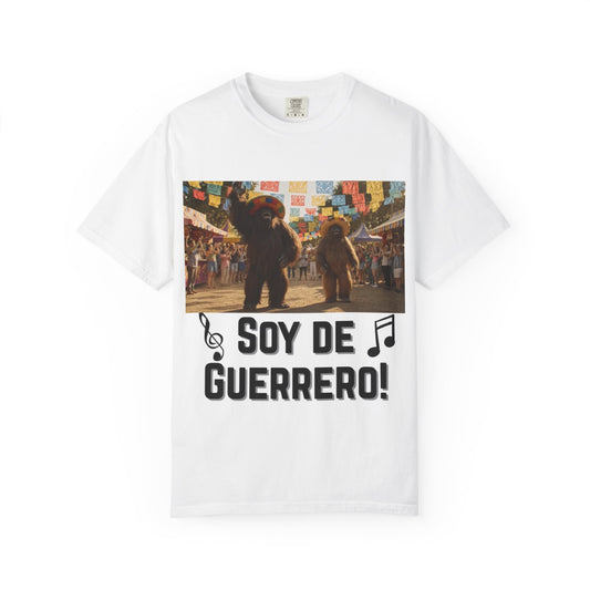 Unisex T-Shirt – “Soy de Guerrero” Dancing Sasquatches with Musical Notes