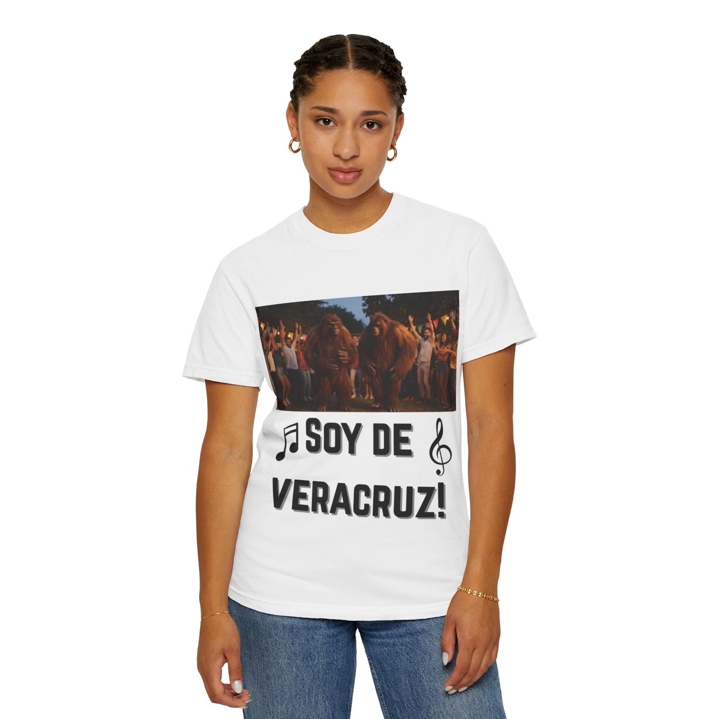 Unisex T-Shirt – “Soy de Veracruz” Dancing Sasquatches with Musical Notes