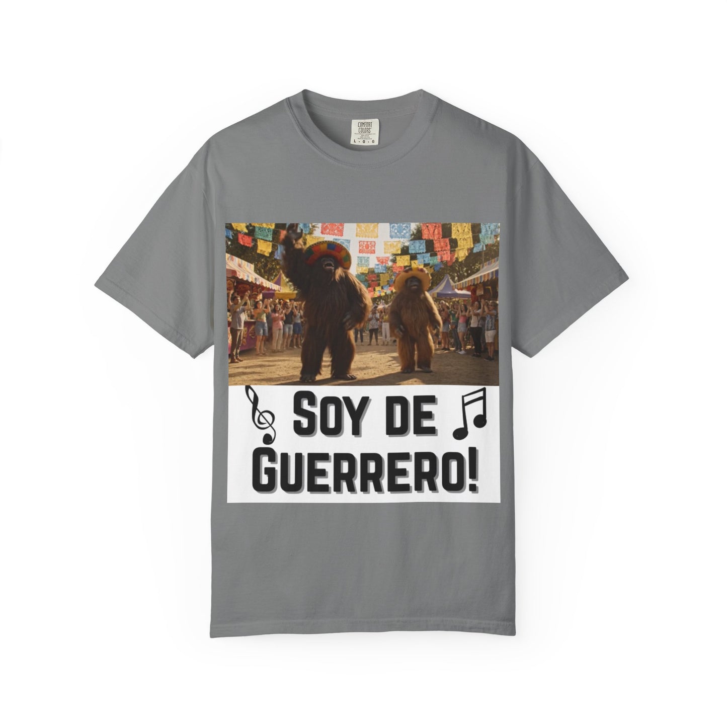 Unisex T-Shirt – “Soy de Guerrero” Dancing Sasquatches with Musical Notes