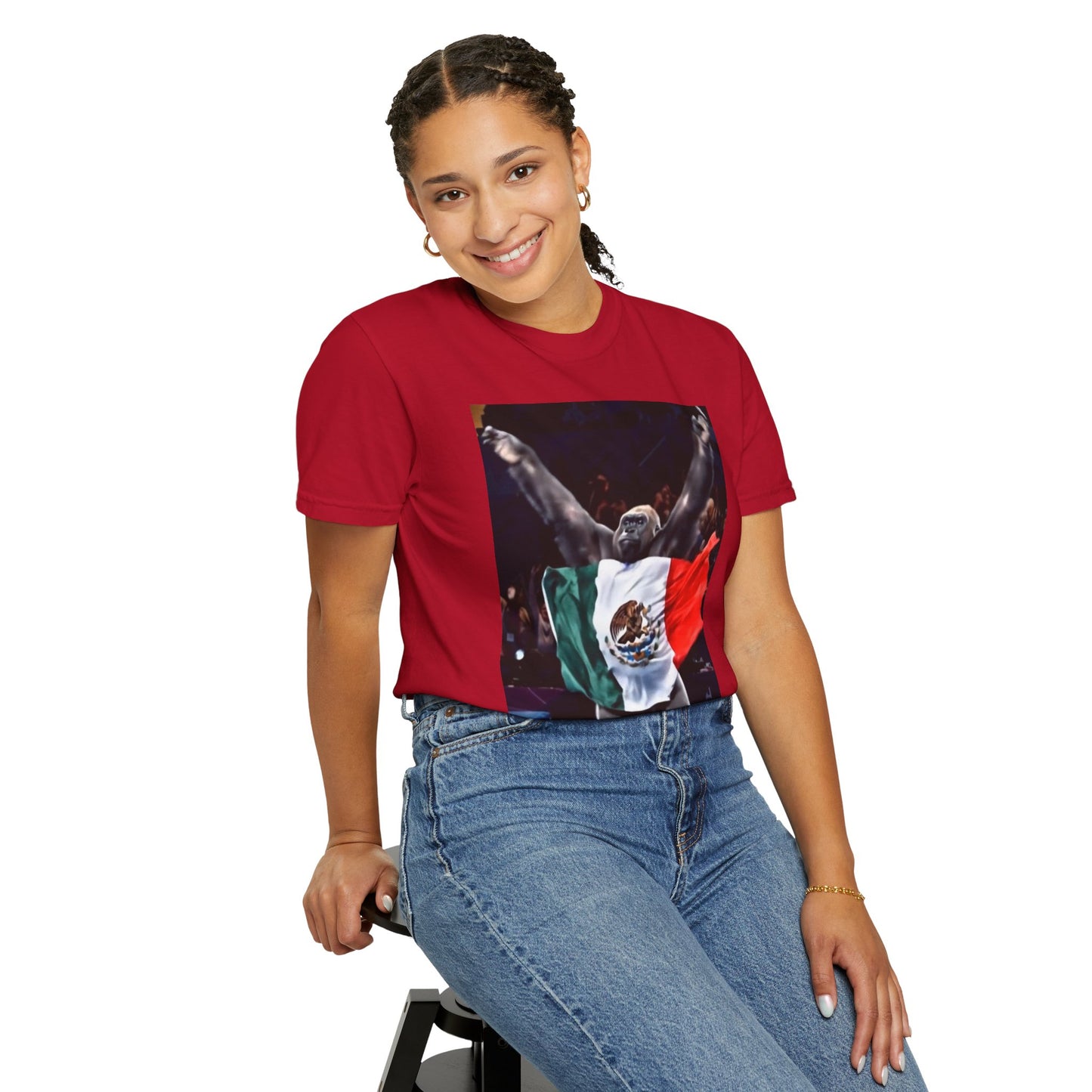 Unisex T-Shirt – Gorilla Wearing the Mexican Flag