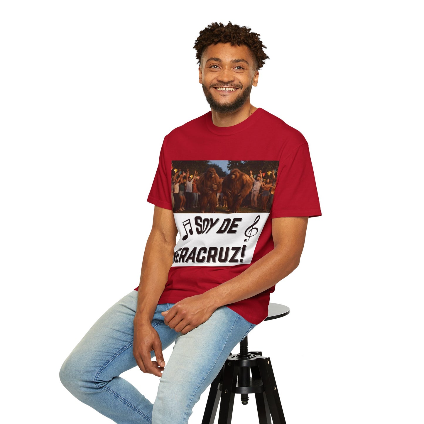 Unisex T-Shirt – “Soy de Veracruz” Dancing Sasquatches with Musical Notes