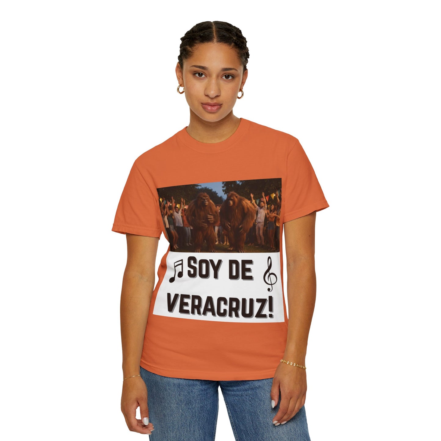 Unisex T-Shirt – “Soy de Veracruz” Dancing Sasquatches with Musical Notes