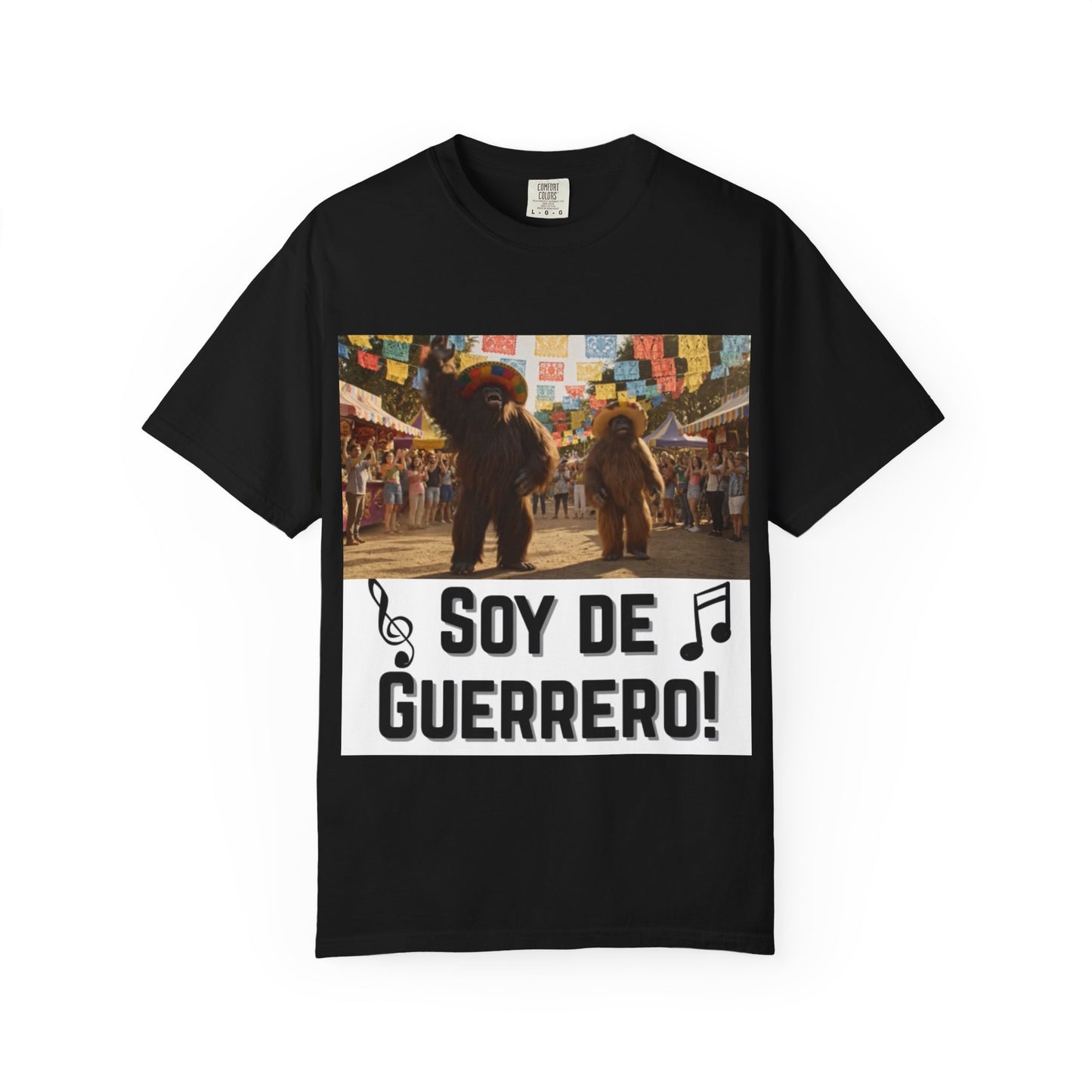 Unisex T-Shirt – “Soy de Guerrero” Dancing Sasquatches with Musical Notes