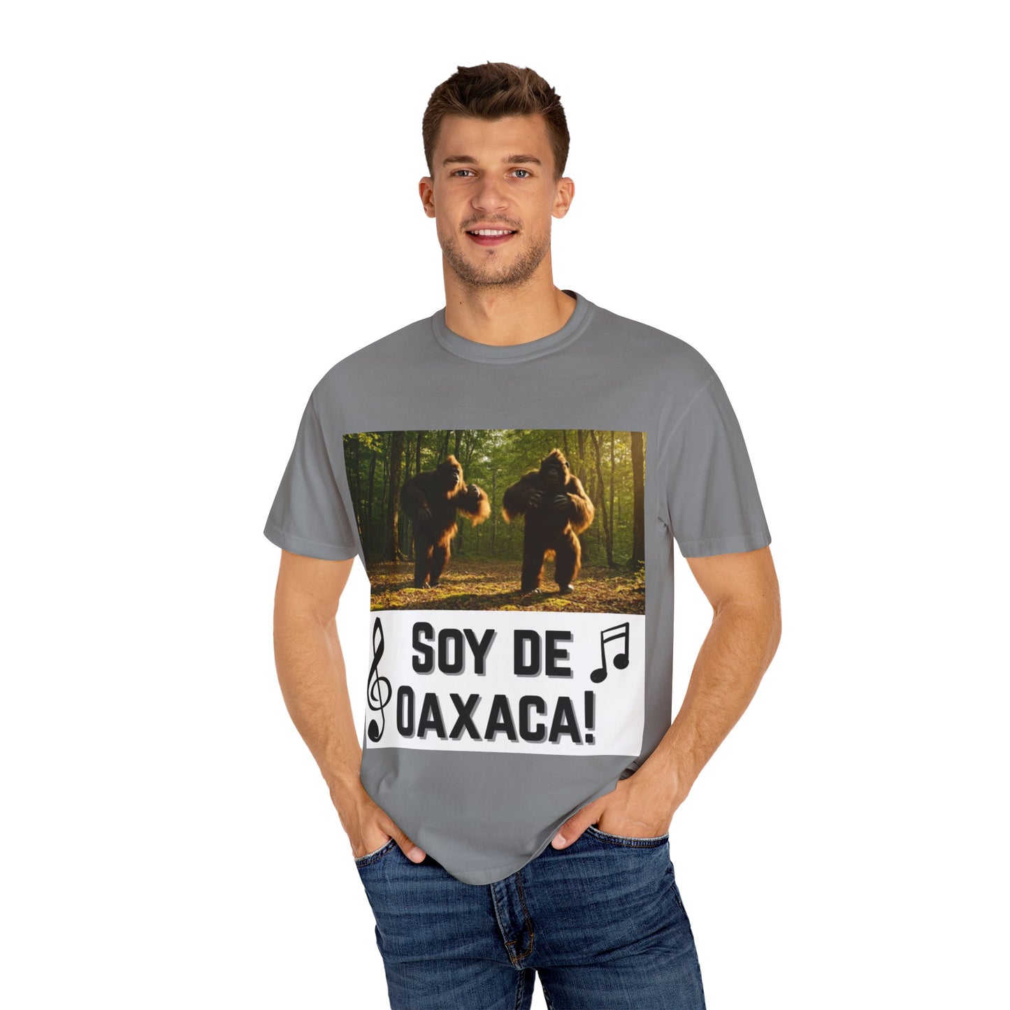 Unisex T-Shirt – “Soy de Oaxaca” Dancing Sasquatches with Musical Notes